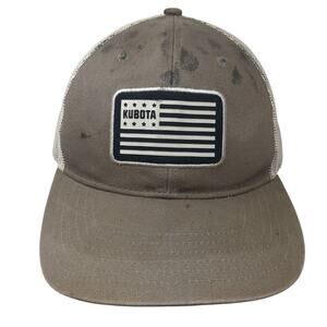 Kubota Snapback Mesh Back Trucker Hat Brown One Size Outdoor Patch